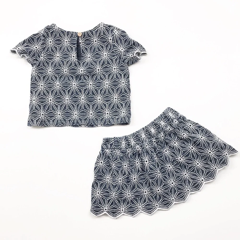 OshKosh B'gosh Genuine Kids embroidered print denim top & skirt toddler girl set